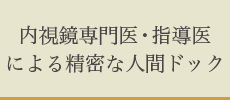 内視鏡専門医・指導医による精密な人間ドック