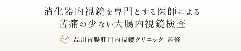 消化器内視鏡を専門とする医師による 苦痛の少ない大腸内視鏡検査 品川胃腸肛門内視鏡クリニック 監修